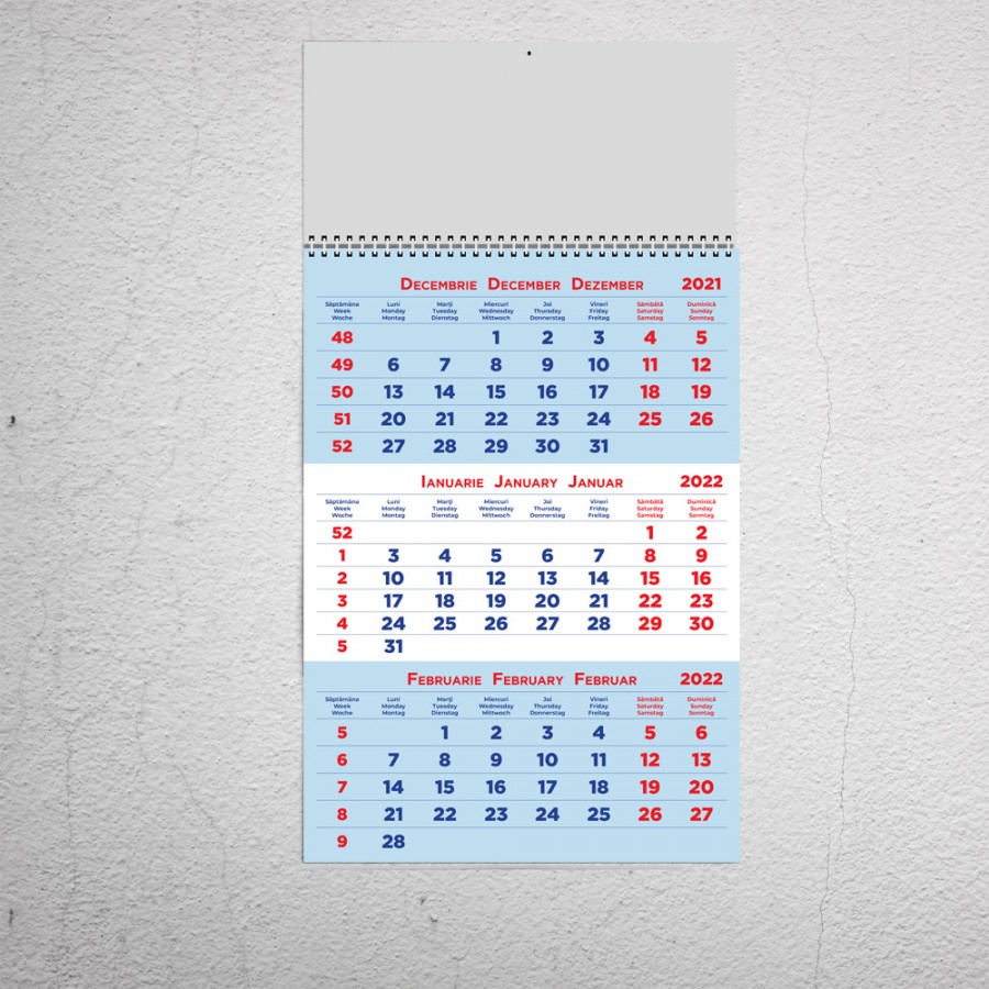 Calendar triptic personalizabil