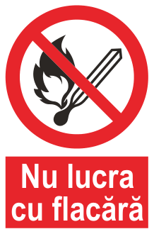 Nu lucra cu flacără — semn cod 119