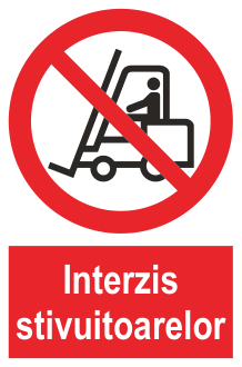 Interzis stivuitoarelor — semn cod 129