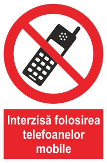 Interzisă folosirea telefoanelor mobile — semn cod 135