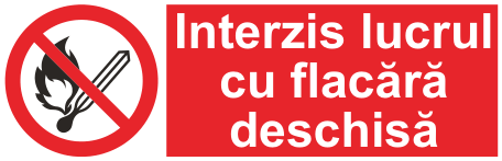 Interzis lucrul cu flacără deschisă — semn cod 144