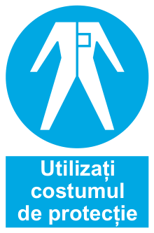 Utilizați costumul de protecție — semn cod 223