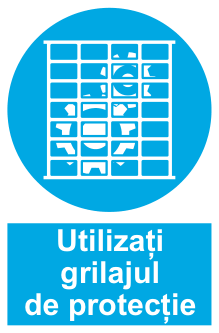 Utilizați grilajul de protecție — semn cod 227