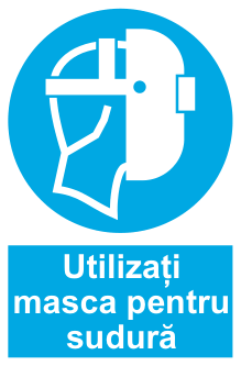 Utilizați masca pentru sudură — semn cod 229