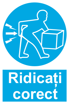 Ridicați corect — semn cod 231