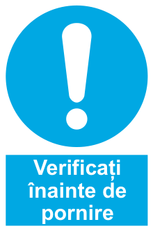 Verificați înainte de pornire — semn cod 240
