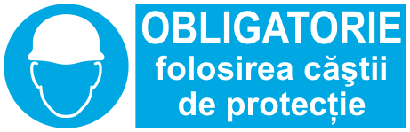 OBLIGATORIE folosirea căștii de protecție — semn cod 244