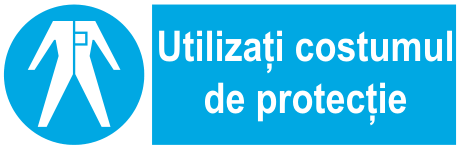 Utilizați costumul de protecție — semn cod 255