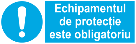 Echipamentul de protecție este obligatoriu — semn cod 274