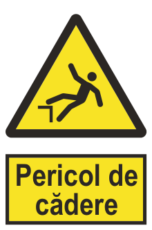 Pericol de cădere — semn cod 374