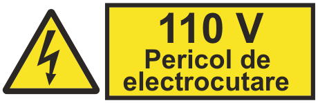110 V Pericol de electrocutare — semn cod 406