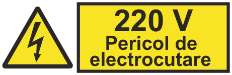 220 V Pericol de electrocutare — semn cod 407