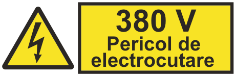 380 V Pericol de electrocutare — semn cod 408