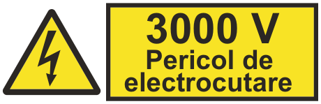 3000 V Pericol de electrocutare — semn cod 409