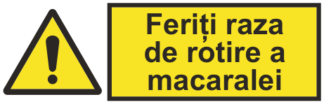 Feriți raza de rotire a macaralei — semn cod 425