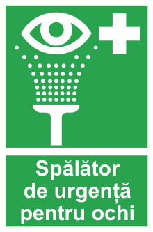 Spălător de urgență pentru ochi — semn cod 518