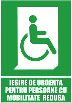 Ieșire de urgență pentru persoane cu mobilitate redusă — semn cod 538