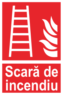 Scară de incendiu — semn cod 613