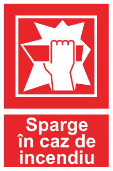 Sparge în caz de incendiu — semn cod 619