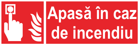 Apasă în caz de incendiu — semn cod 628