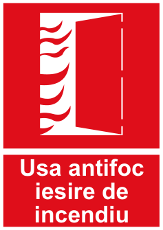Ușă antifoc — ieșire de incendiu — semn cod 632