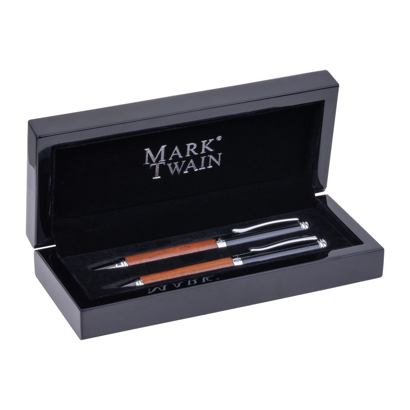 Set de scris din lemn Mark Twain 