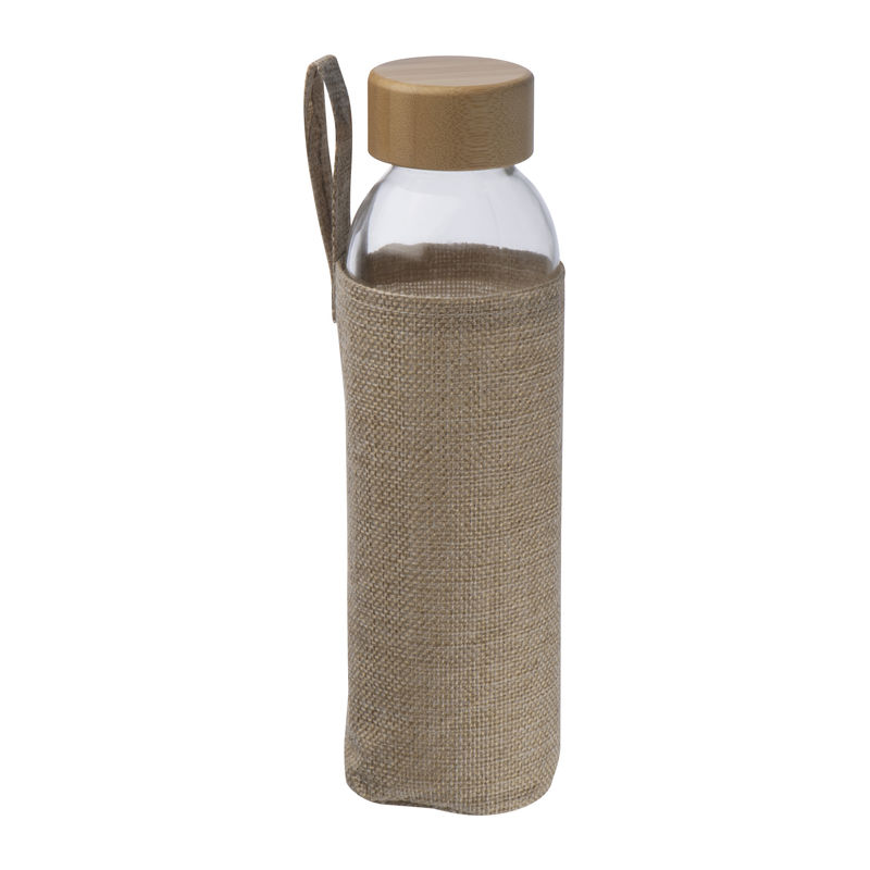 Sticlă de băut cu husă din iută, 500ml