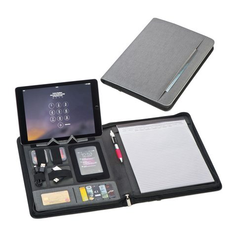 Mapă A4 din piele măcinată, powerbank de 5000 mAh