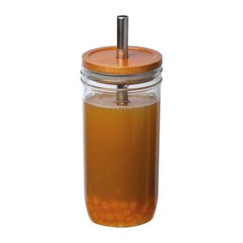 Pahar cu capac bambus cu pai, 650ml 2