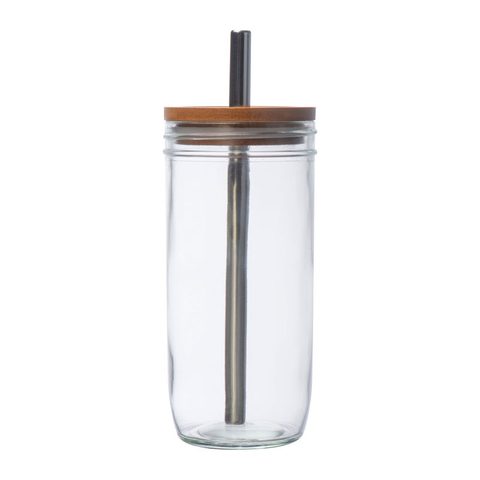 Pahar cu capac bambus cu pai, 650ml 4