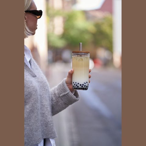 Pahar cu capac bambus cu pai, 650ml 8