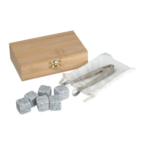 Set cuburi de granit în cutie bambus 2