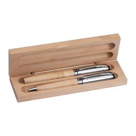 Set de scris din lemn Mark Twain 2