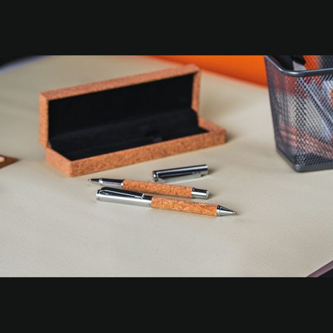 Set de scris din metal și plută 18