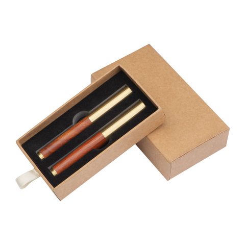 Set de scris mini din cupru și lemn 2