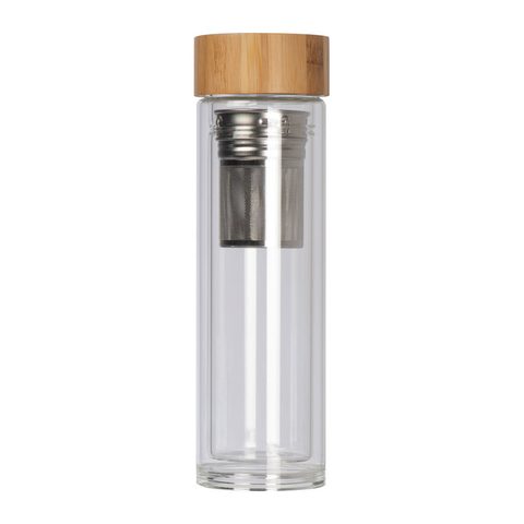 Sticlă cu dop din bambus, 420 ml 3