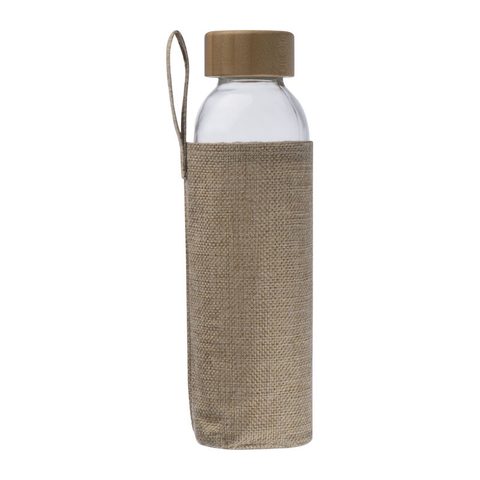 Sticlă de băut cu husă din iută, 500ml 2