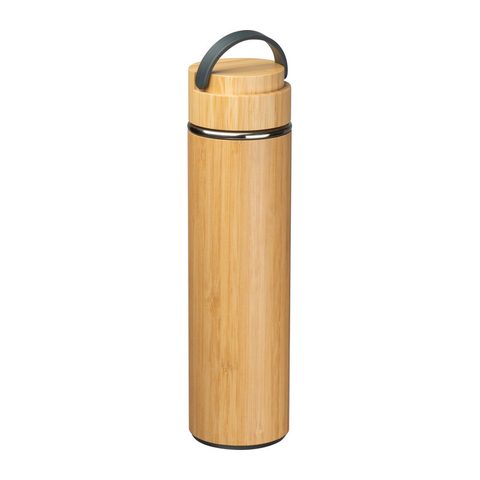 Sticlă termos de băut, oţel și bambus, 500 ml 3