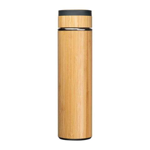 Sticlă termos de băut, oţel și bambus, 500 ml 4