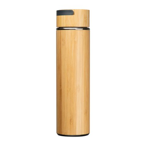 Sticlă termos de băut, oţel și bambus, 500 ml 5