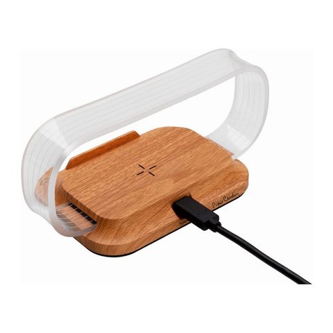 Suport telefon cu încărcare wireless, imitație lemn 4
